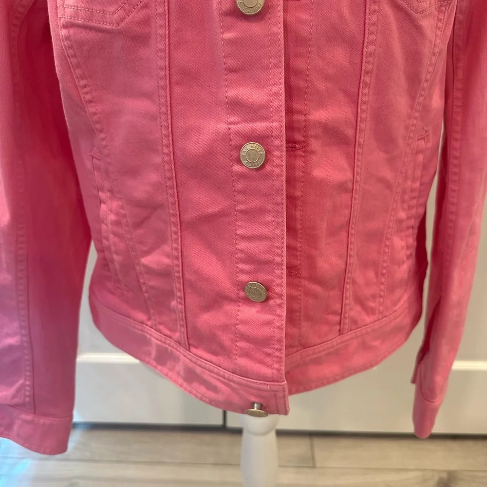 Talbots Pink Denim Jacket Sz L - Picture 8 of 16
